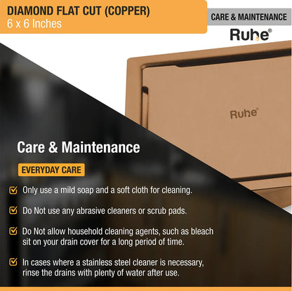 Diamond Square Flat Cut Floor Drain