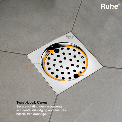 Air Flat Cut Floor Drain with Lock & Cockroach Trap