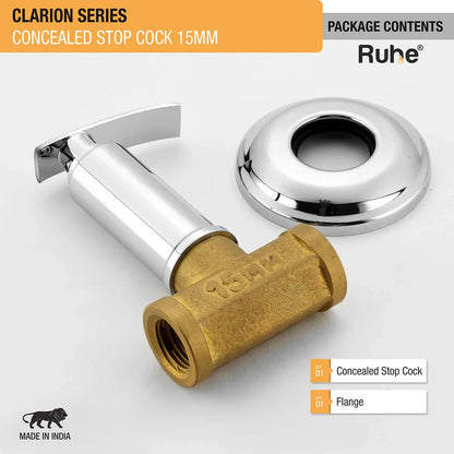 Clarion Concealed Stop Valve Brass Faucet (15mm) package content