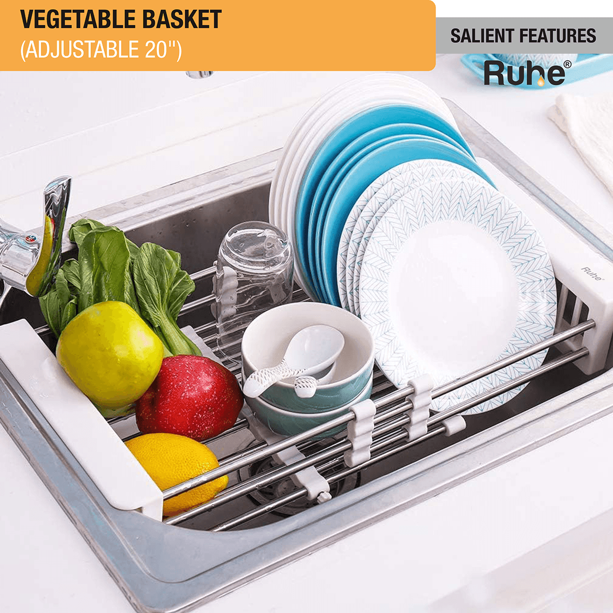 Adjustable Vegetable Basket/Strainer (20 Inches) - by Ruhe - Ruhe