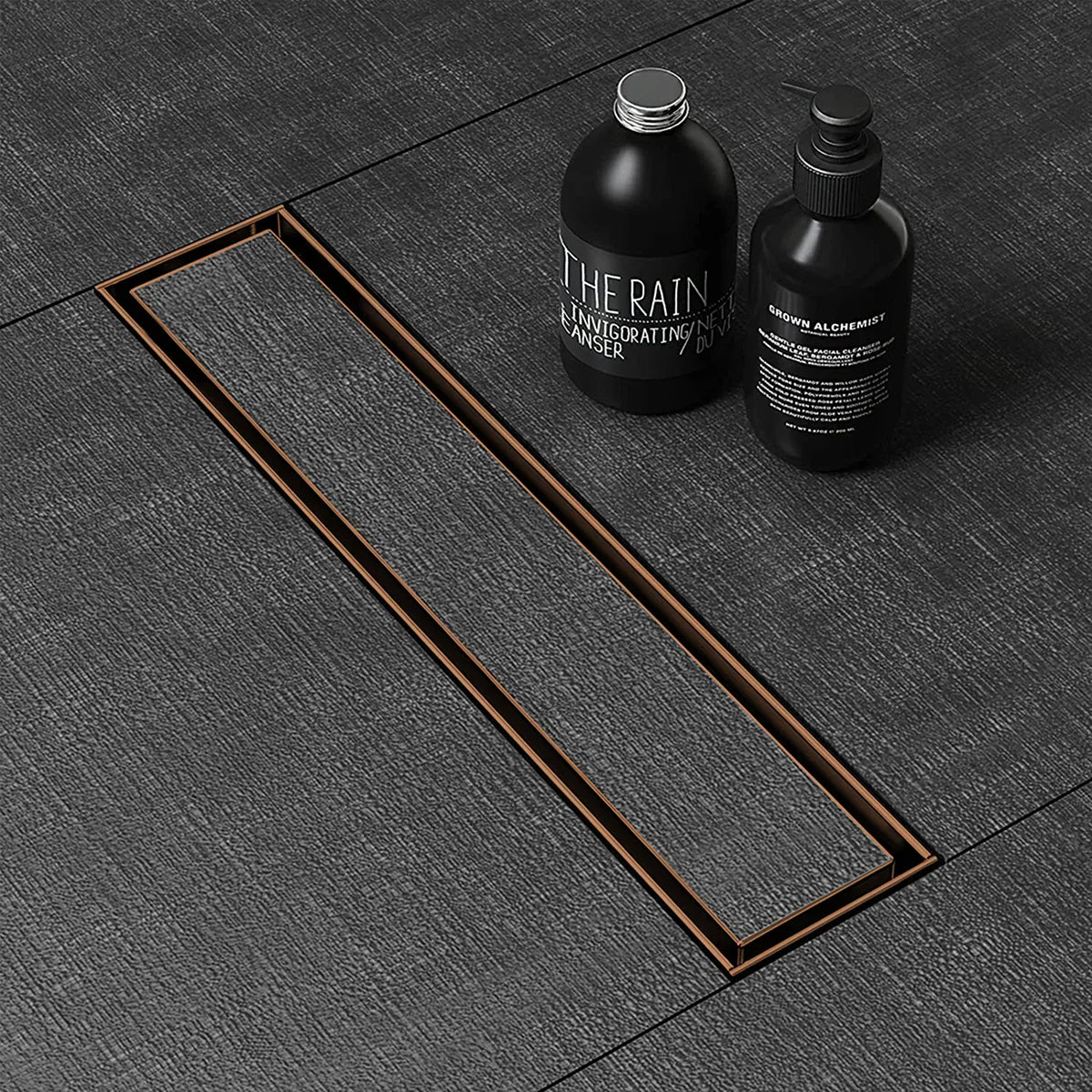 Marble-Insert Shower Drain Channel (4 Inches)