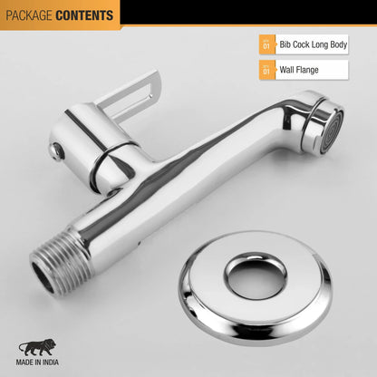 Kubix Bib Tap Long Body Brass Faucet package content