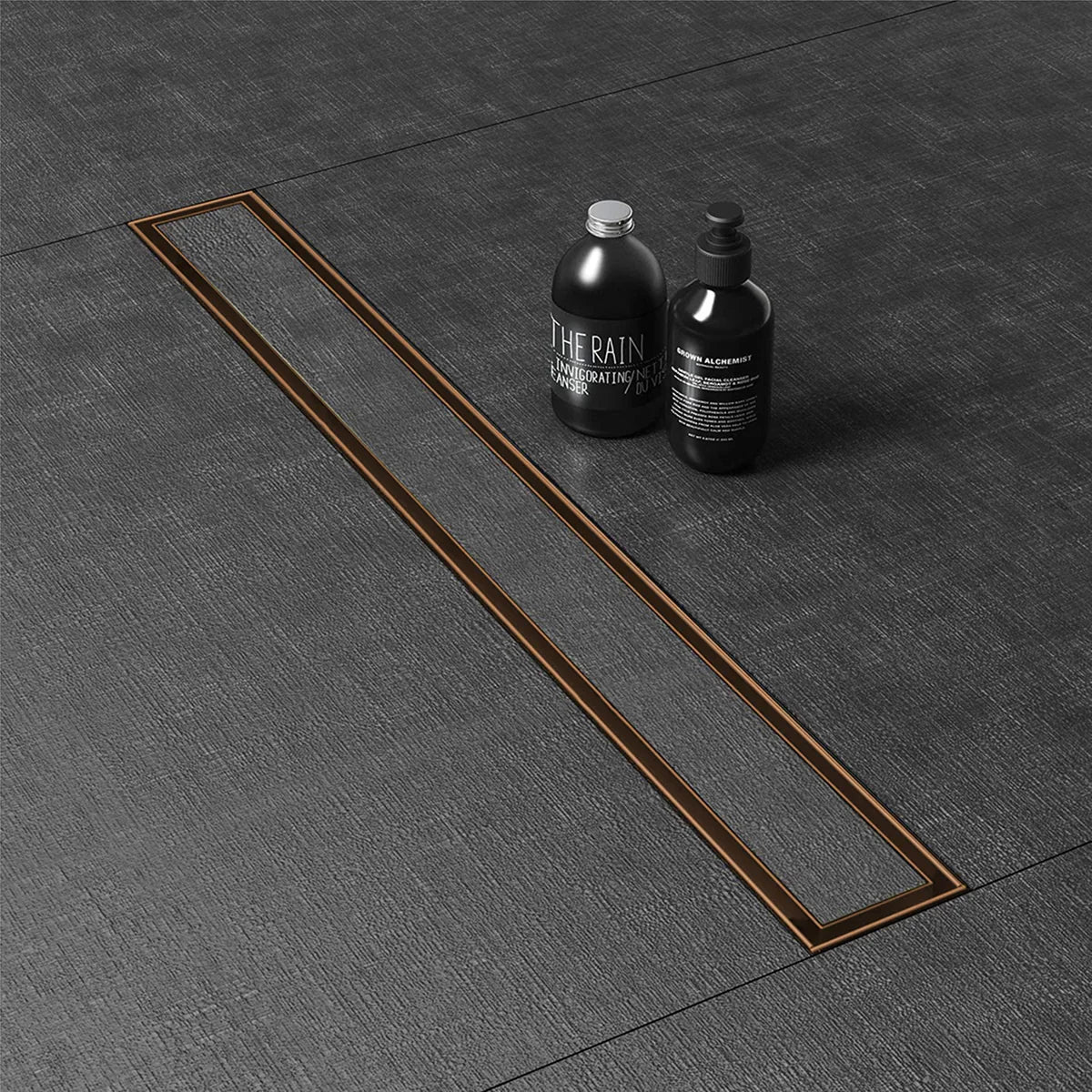 Marble-Insert Shower Drain Channel (4 Inches)