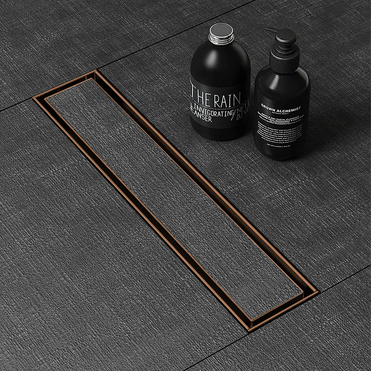 Marble-Insert Shower Drain Channel (4 Inches)