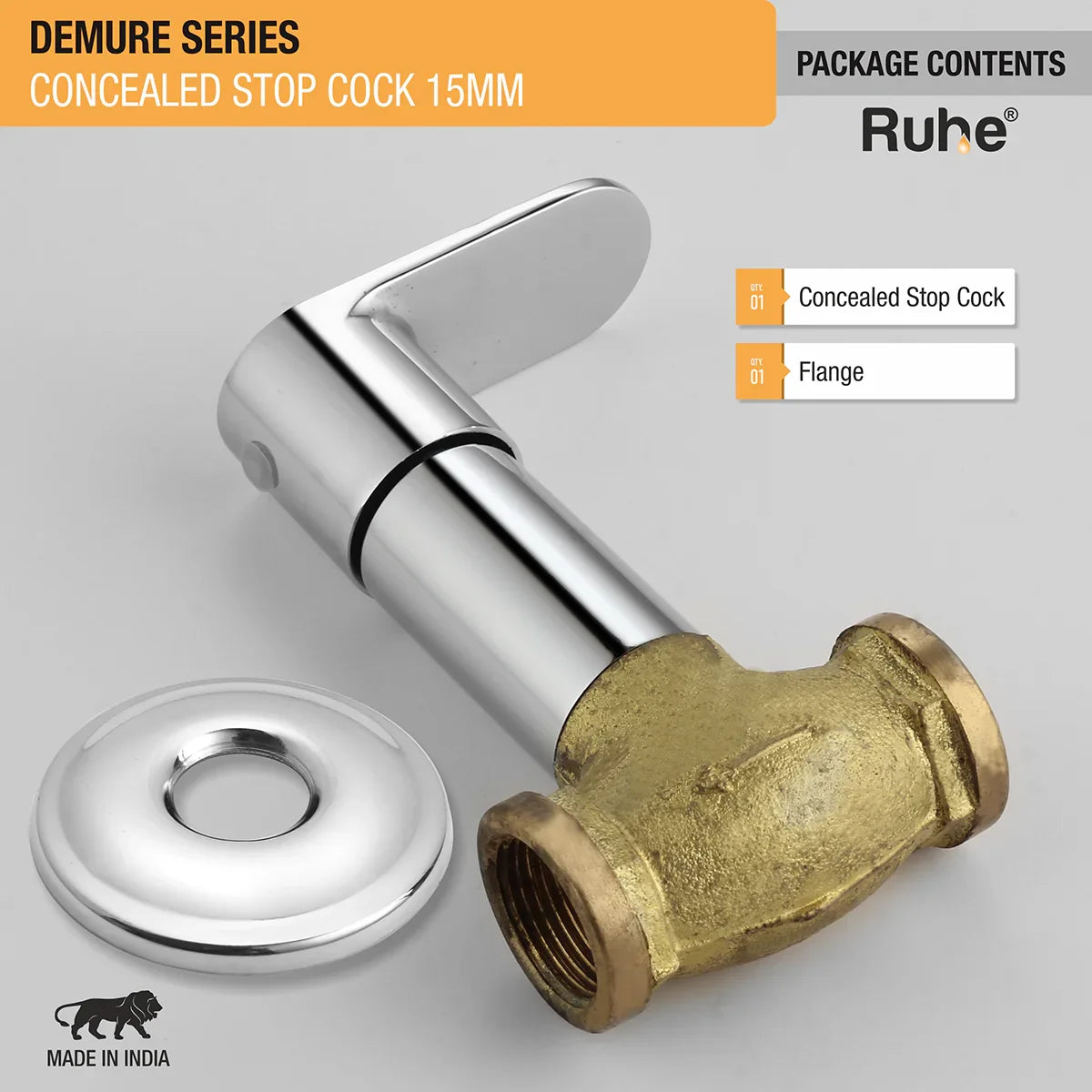 Demure Concealed Stop Valve Brass Faucet (15mm)- by Ruhe