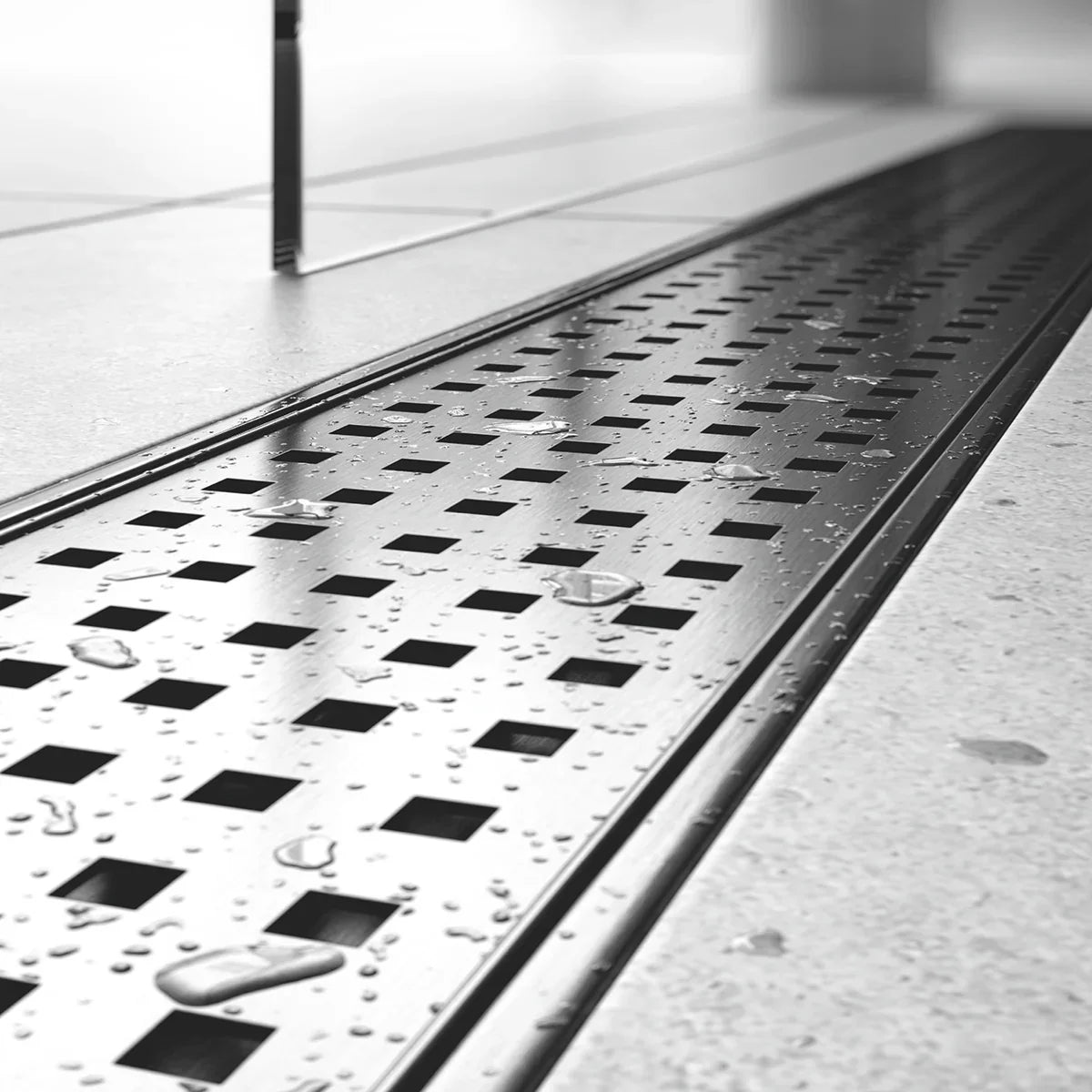 Palo Shower Drain Channel (12 x 5 Inches) with Cockroach Trap (304 Grade) installed
