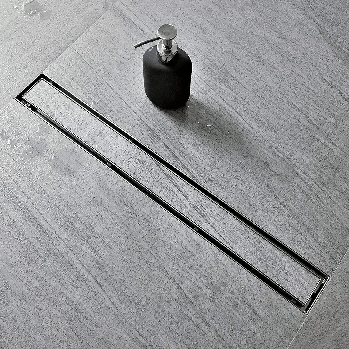 Marble-Insert Shower Drain Channel (4 Inches)