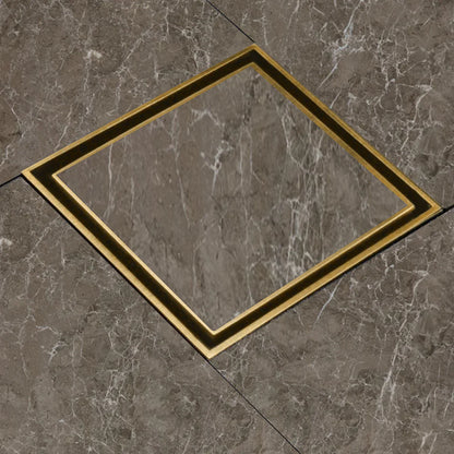 Marble-Insert Shower Drain Channel (12 x 12 Inches)