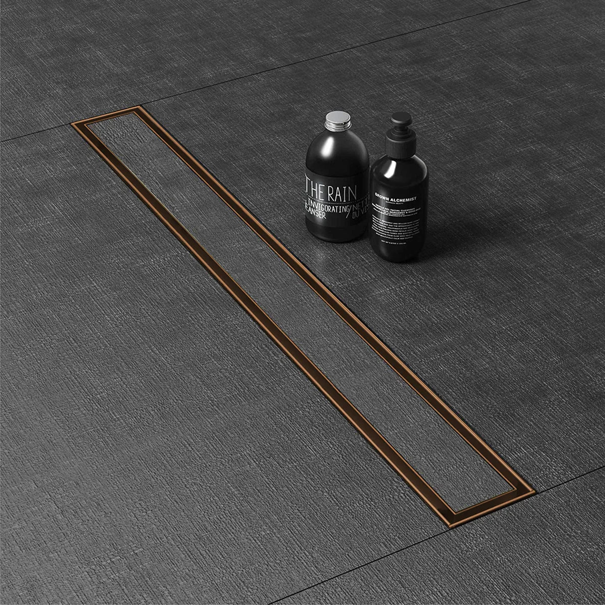 Marble-Insert Shower Drain Channel (3 Inches)