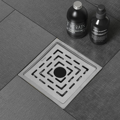 Sapphire Square 304-Grade Floor Drain with Hole (6 x 6 Inches) - by Ruhe