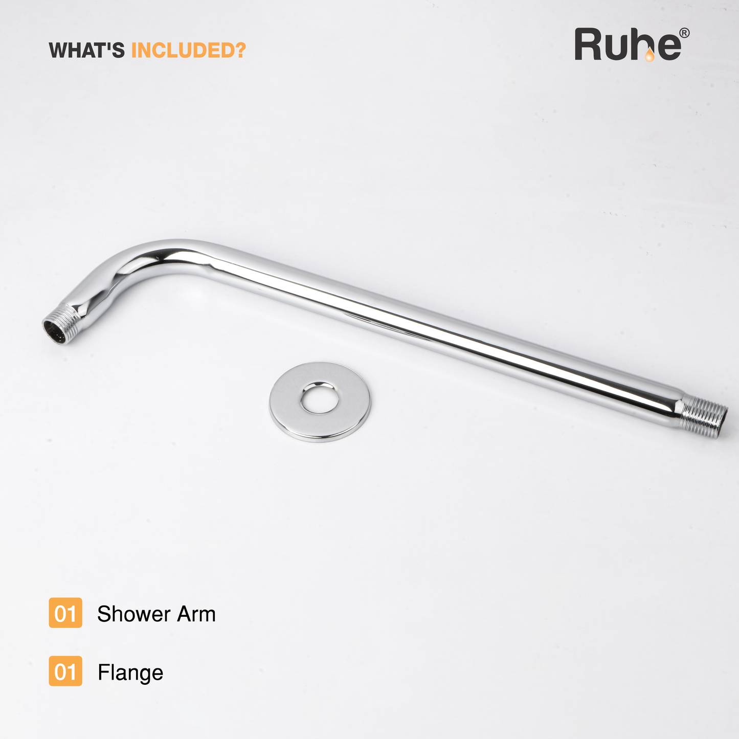 Round Full Bend Shower Arm
