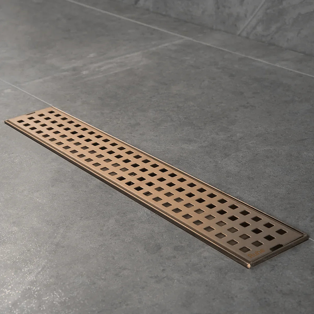Palo Shower Drain Channel (40 x 4 Inches) Antique Copper PVD Coated - by Ruhe