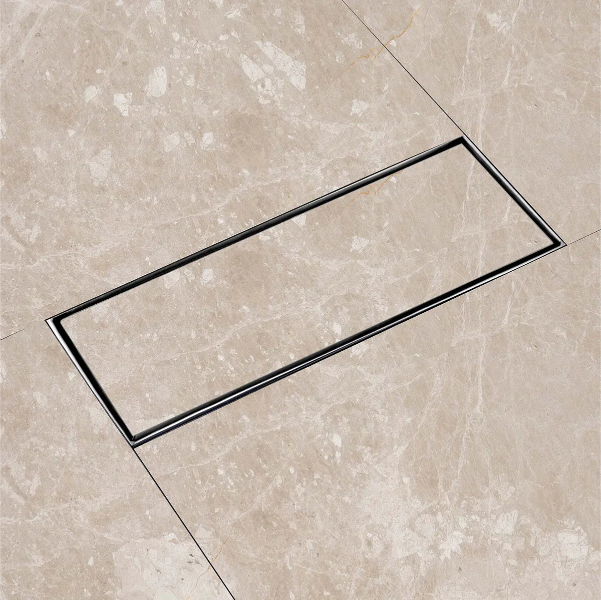 Marble Insert Shower Drain Channel (12 x 5 Inches) with Cockroach Trap (304 Grade) installed