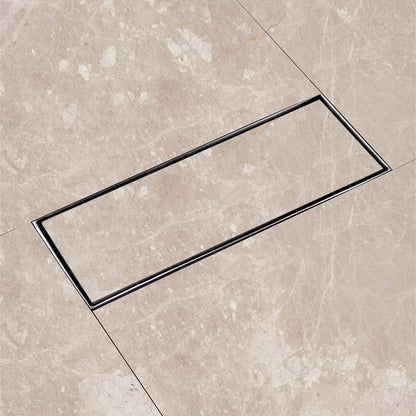 Marble Insert Shower Drain Channel (12 x 5 Inches) with Cockroach Trap (304 Grade) installed