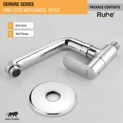 Demure Brass Kitchen Sink Tap with Small (7 inches) Round Swivel Spout - by Ruhe