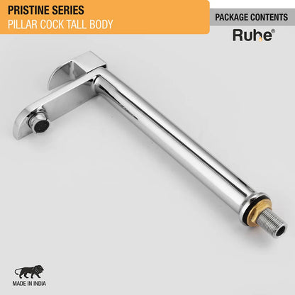 Pristine Pillar Tap Tall Body Brass Faucet package content