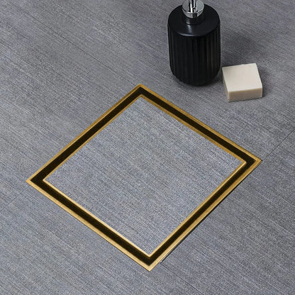Marble-Insert Shower Drain Channel (6 x 6 Inches)