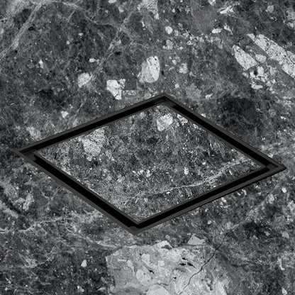 Marble-Insert Shower Drain Channel (4 x 4 Inches)