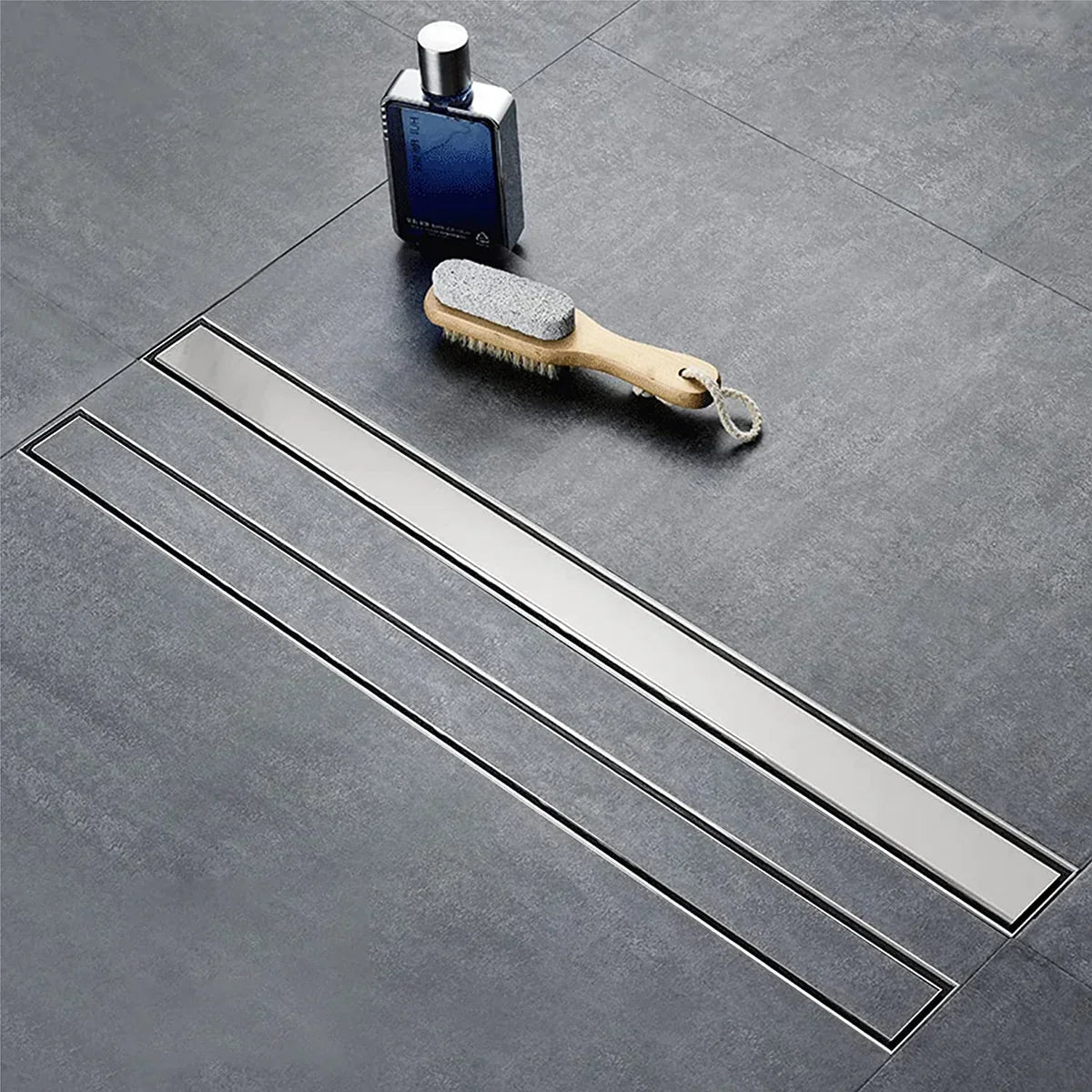 Marble-Insert Shower Drain Channel (3 Inches)