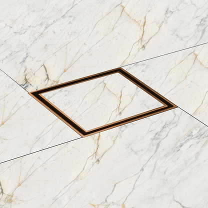 Marble-Insert Shower Drain Channel (8 x 8 Inches)