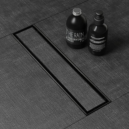 Marble-Insert Shower Drain Channel Black (3 Inches)