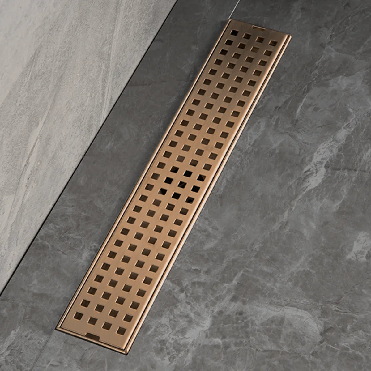 Palo Shower Drain Channel (24 x 3 Inches) Antique Copper PVD Coated - by Ruhe