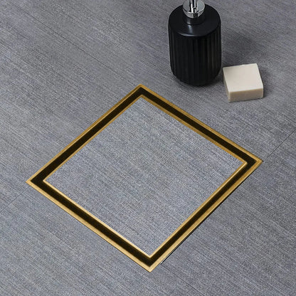 Marble-Insert Shower Drain Channel (4 x 4 Inches)