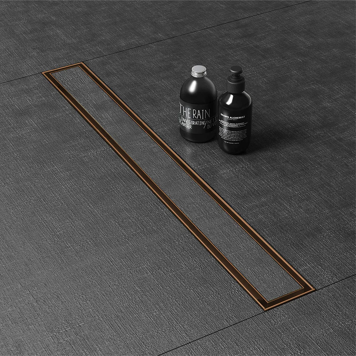 Marble-Insert Shower Drain Channel (3 Inches)
