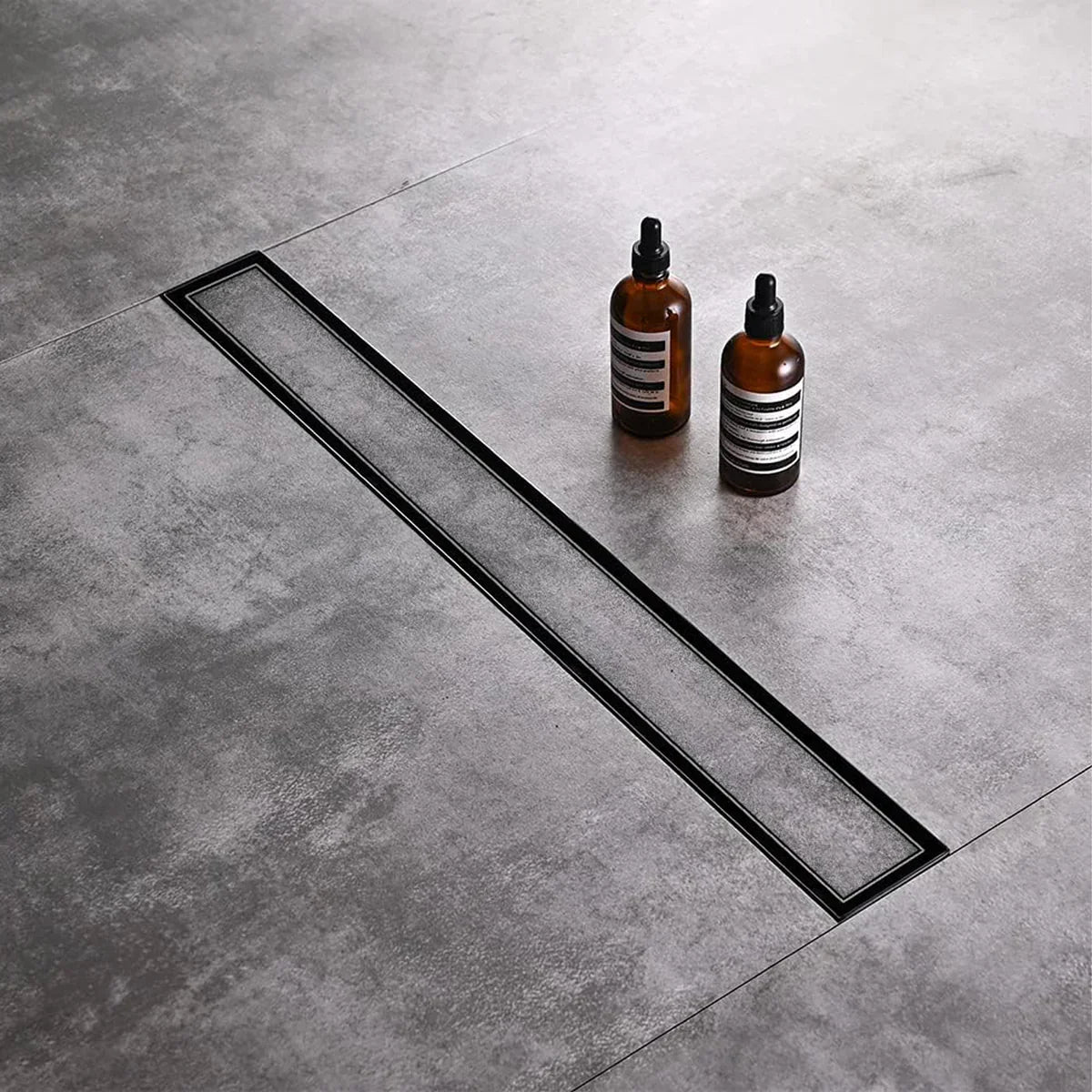 Marble-Insert Shower Drain Channel (4 Inches)