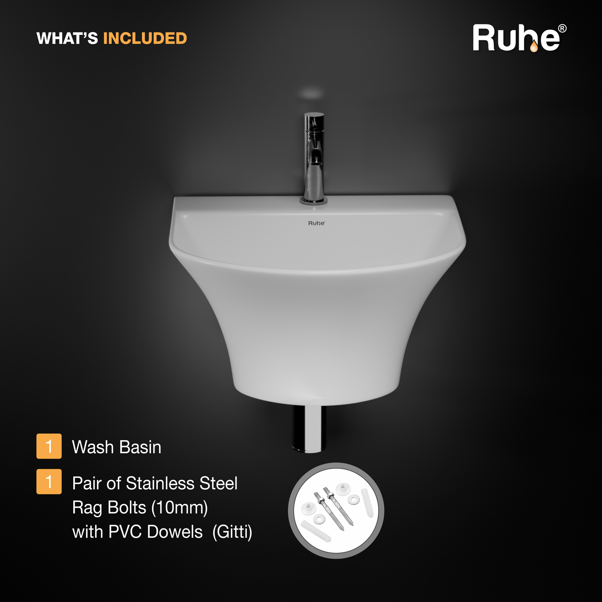 Delphi Half Pedestal Wash Basin (What's Included)