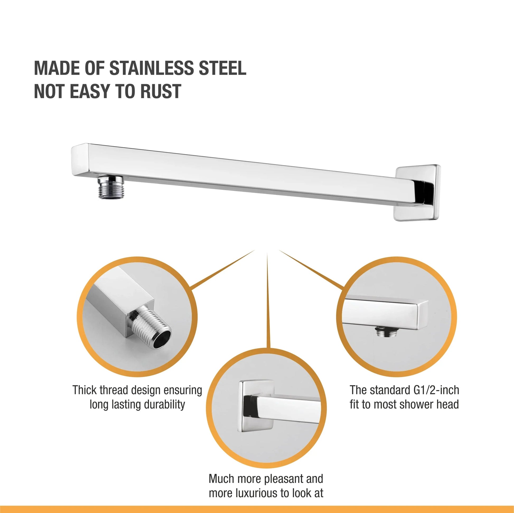 Square Shower Arm (18 Inches) 4