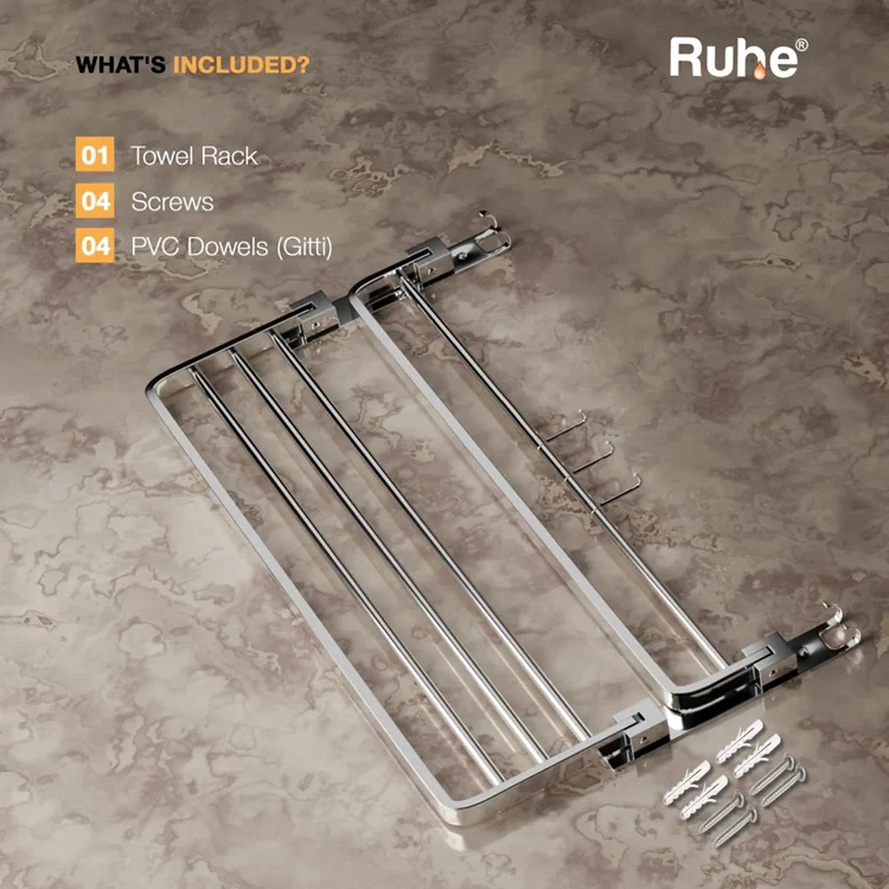 Dual Foldable Towel Rack (24 Inches)