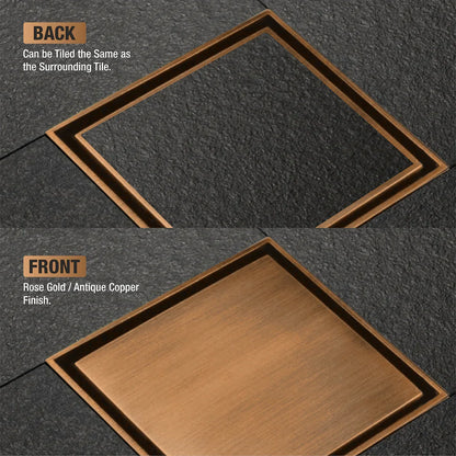 Marble-Insert Shower Drain Channel (5 x 5 Inches)