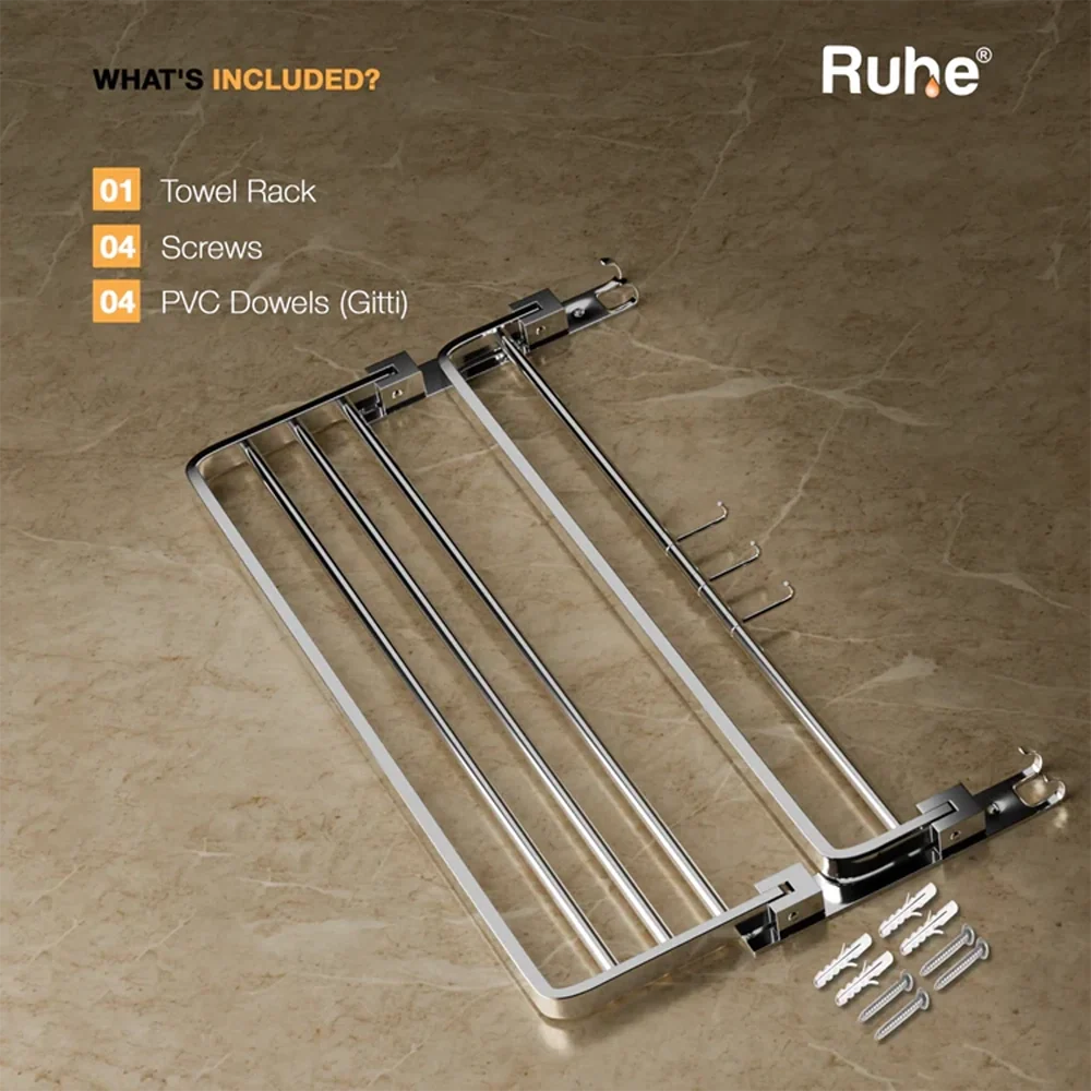 Dual Foldable 304-Grade Towel Rack (24 Inches)