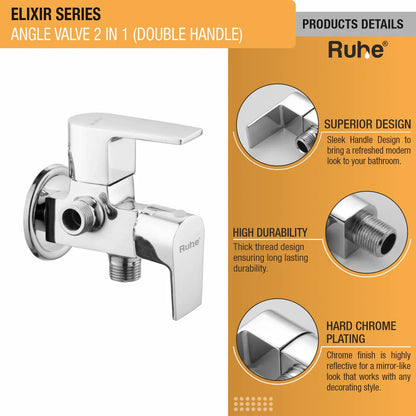 Elixir Two Way Angle Valve Brass Faucet (Double Handle) product details