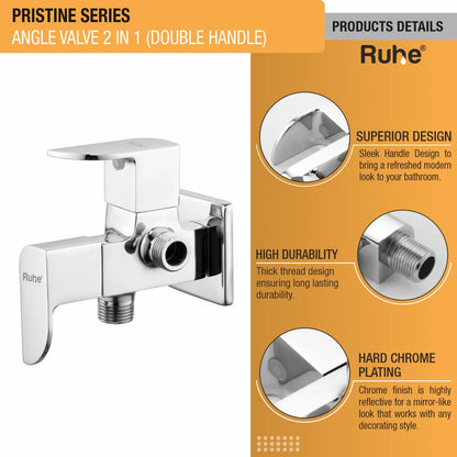 Pristine Two Way Angle Valve Brass Faucet (Double Handle) product details
