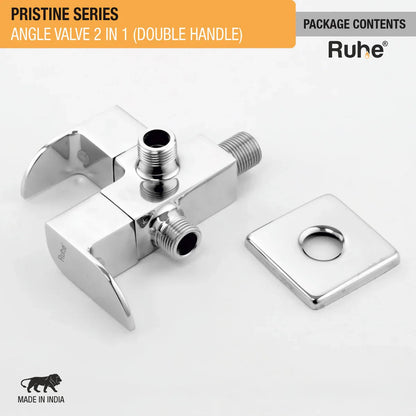 Pristine Two Way Angle Valve Brass Faucet (Double Handle) package content