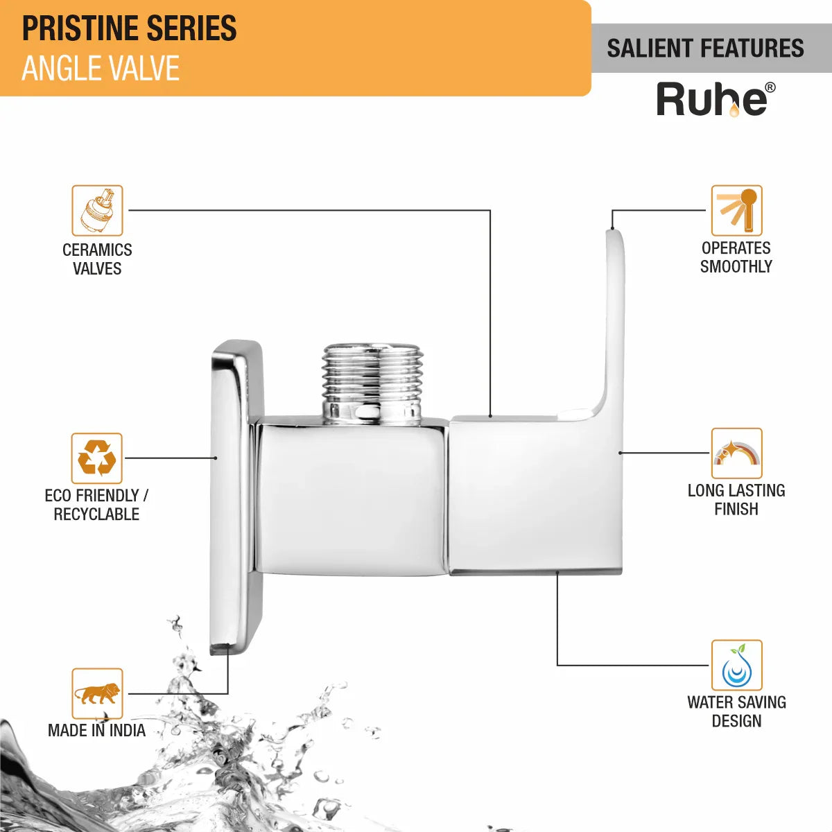 Pristine Angle Valve Brass Faucet features