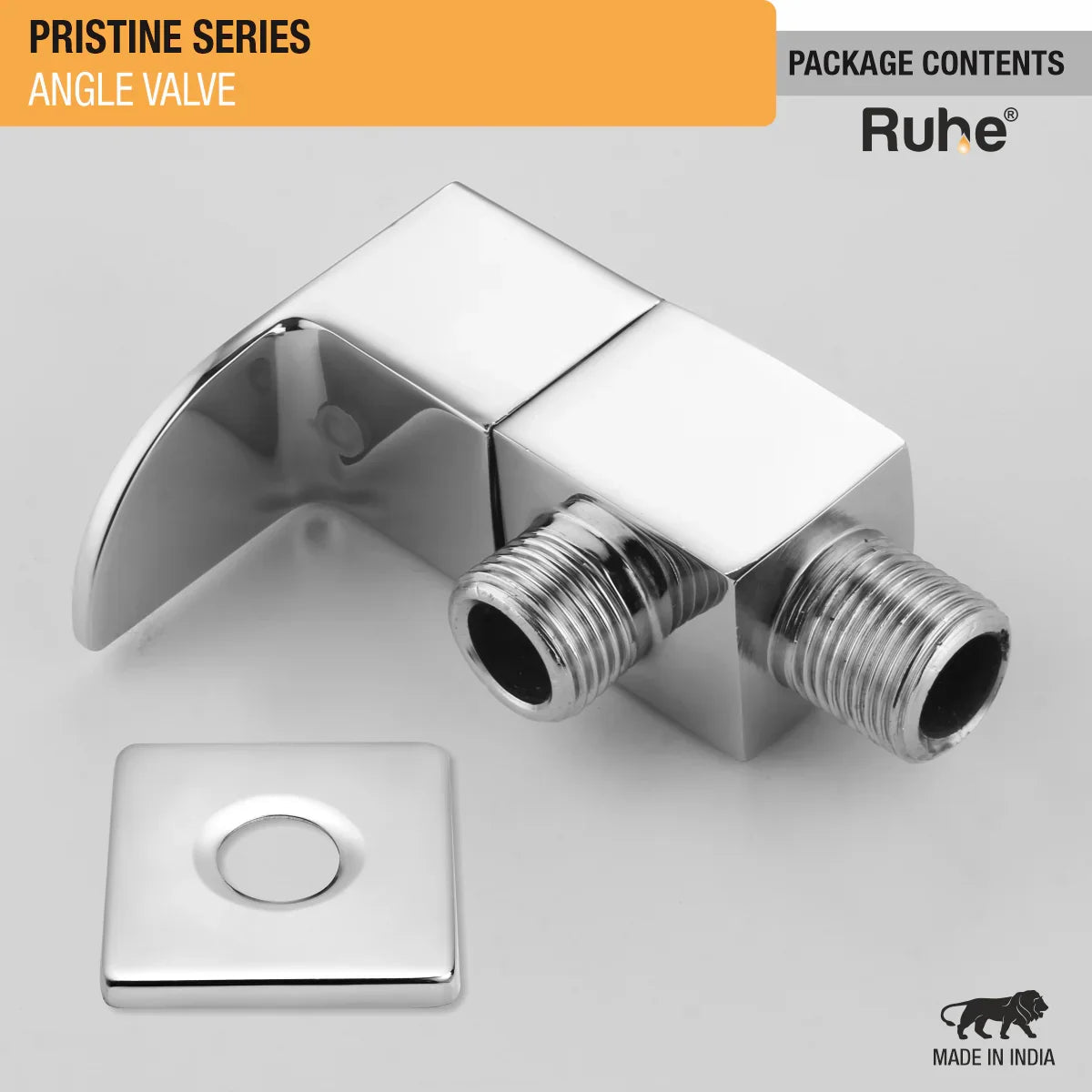 Pristine Angle Valve Brass Faucet package content