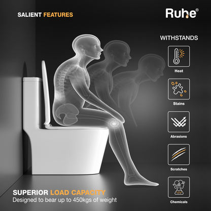 Aenor One-Piece Western Commode, Superior Load Capacity