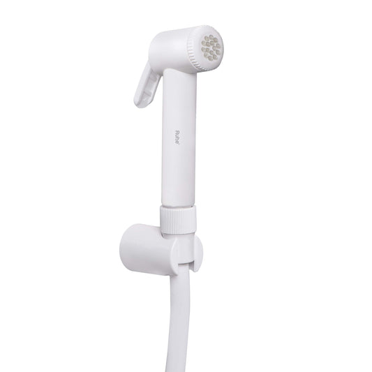 Plain White Health Faucet with 1 Meter Hose & Hook