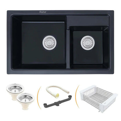 Quartz Double Bowl Kitchen Sink (31 x 18 x 9 Inches)