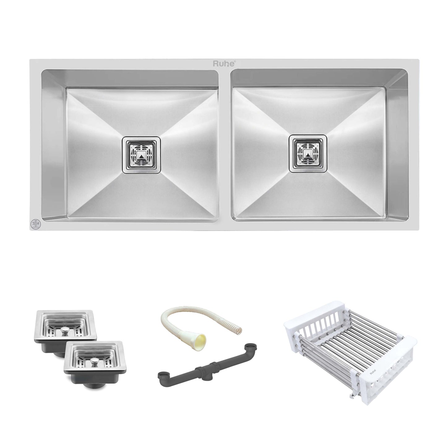 Handmade Double Bowl Kitchen Sink (45 x 20 x 10 Inches)