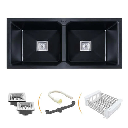 Quartz Double Bowl Kitchen Sink (45 x 20 x 9 inches)