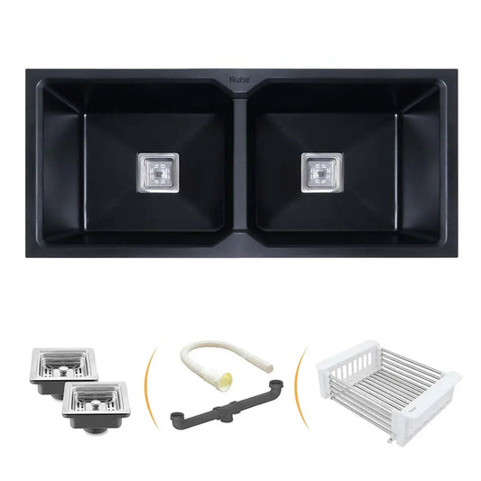 Quartz Double Bowl Kitchen Sink (45 x 20 x 9 inches)