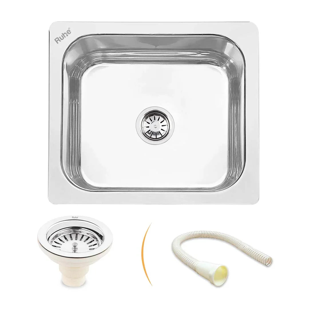 Single Bowl Kitchen Sink (21 x 18 x 8 Inches)