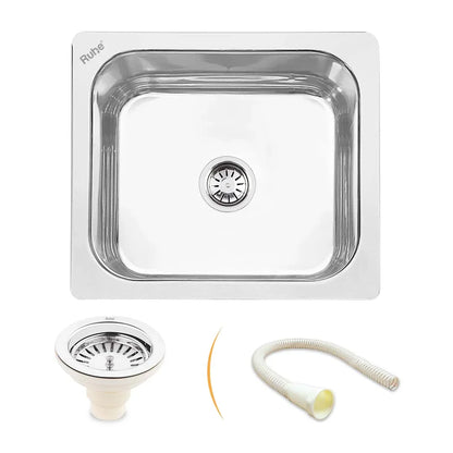 Single Bowl Kitchen Sink (21 x 18 x 8 Inches)