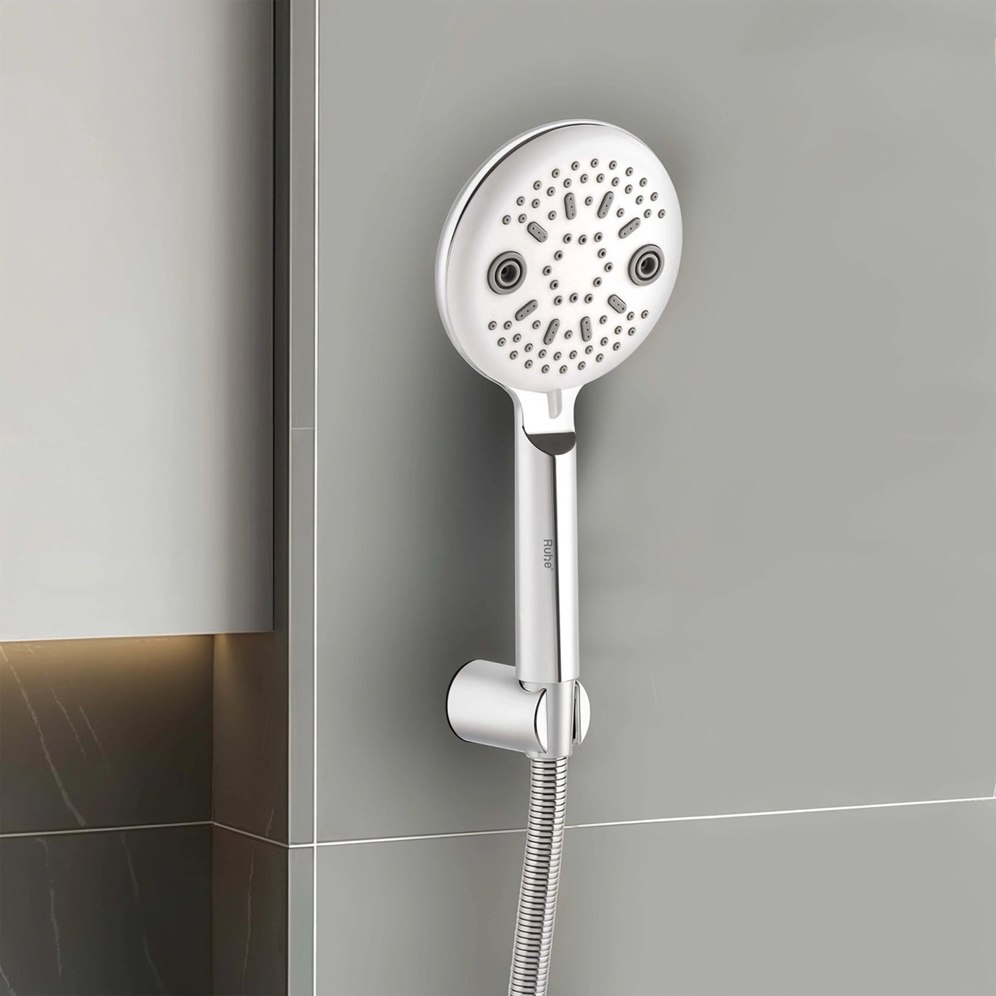 Symbol Triple Flow ABS Hand Shower with 1.5 Meter 304-grade SS Hose & Hook