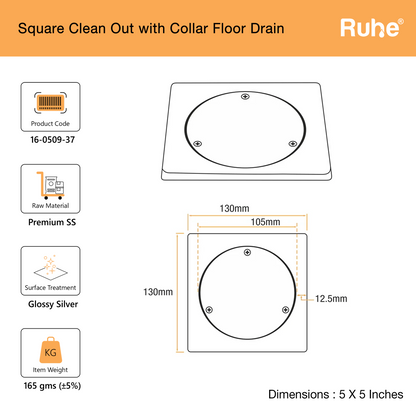 Square Clean Out Floor Drain