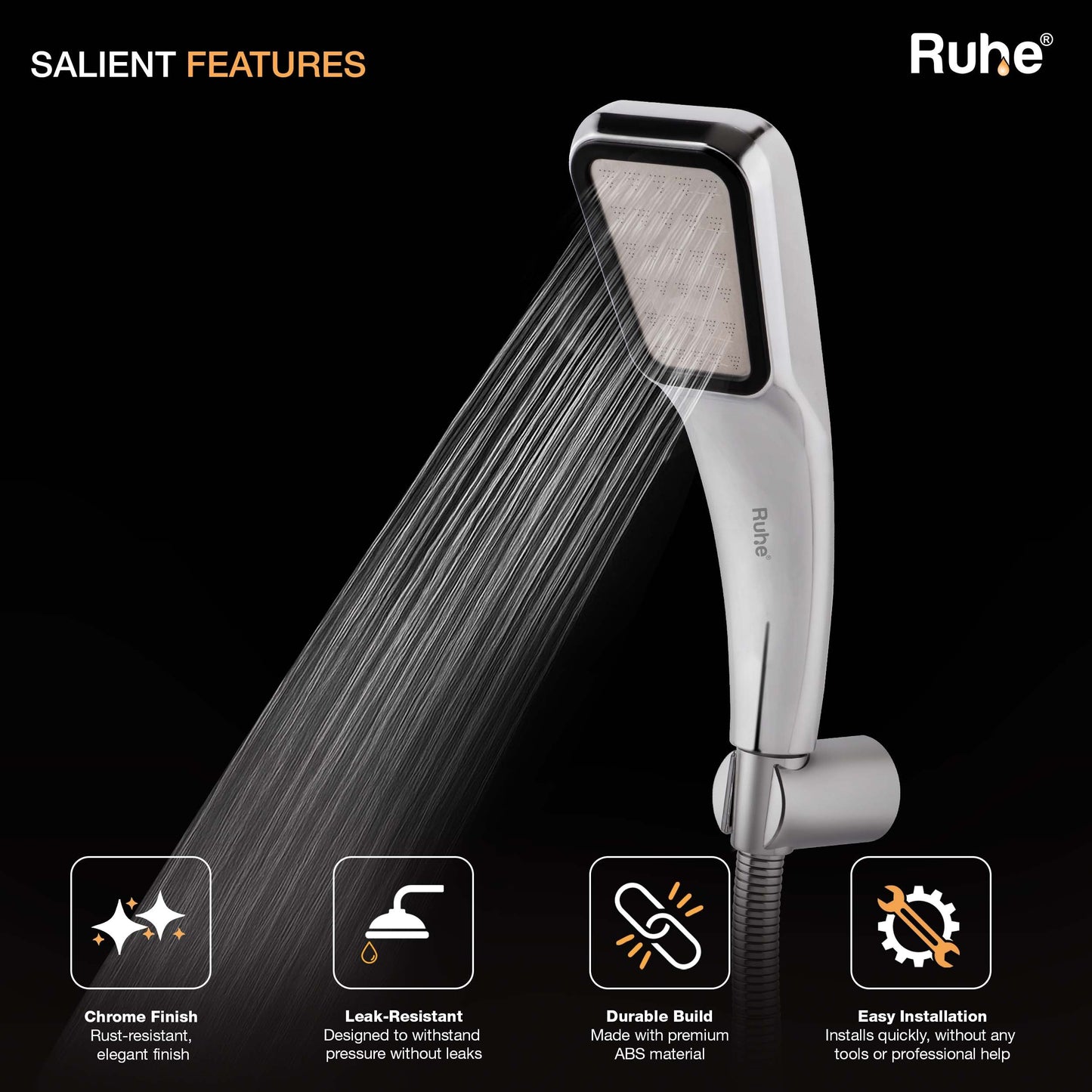 Mist Hand Shower with 304-grade SS Hose & Hook
